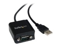 StarTech.com USB to Serial Adapter - 1 port - USB Powered - FTDI USB UART Chip - DB9 (9-pin) - USB to RS232 Adapter (ICUSB2321F) - Seriell adapter - USB - RS-232 - svart