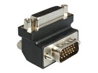 DeLOCK Adapter DVI 24+5 female / VGA 15 pin male 90°angled - VGA-adapter - HD-15 (VGA) (hane) till DVI-I (hona) - 90° kontakt, tumskruvar