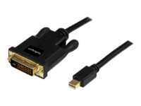 StarTech.com 3 ft Mini DisplayPort to DVI Adapter Cable - Mini DP to DVI Video Converter - MDP to DVI Cable for Mac / PC 1920x1200 - Black (MDP2DVIMM3B) - DisplayPort-kabel - Mini DisplayPort (hane) till DVI-D (hane) - 91.44 cm - tumskruvar - svart