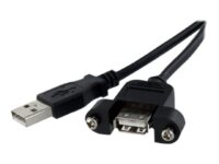 StarTech.com 2 ft Panel Mount USB Cable A to A F/M - Panel Mount USB Extension USB A-Female to A-Male Adapter Cable 2ft - USB-A (F) Port (USBPNLAFAM2) - USB-förlängningskabel - USB till USB - 60 cm