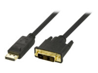 DELTACO DP-2020 - Bildskärmskabel - enkel länk - DisplayPort (hane) till DVI-D (hane) - 2 m - svart