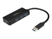 StarTech.com 4 Port USB 3.0 Hub SuperSpeed 5Gbps with Fast Charge Portable USB 3.1/USB 3.2 Gen 1 Type-A Laptop/Desktop Hub, USB Bus Power or Self Powered for High Performance, Mini/Compact - 15W of Shared Power (ST4300MINI) - hubb - 4 portar