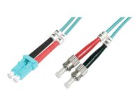 DIGITUS - Patch-kabel - LC multiläge (hane) till SC-läge (multi-mode) (hane) - 1 m - fiberoptisk - 50/125 mikron - OM3 - startad, halogenfri - havsblå
