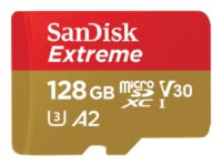 SanDisk Extreme - Flash-minneskort (microSDXC till SD-adapter inkluderad) - 128 GB - A2 / Video Class V30 / UHS-I U3 / Class10 - mikroSDXC UHS-I