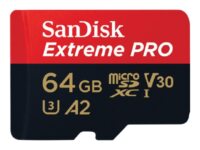 SanDisk Extreme Pro - Flash-minneskort - 64 GB - A2 / Video Class V30 / UHS-I U3 / Class10 - mikroSDXC UHS-I