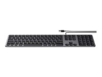 Satechi Aluminum Wired Keyboard - Tangentbord - USB - nordisk - rymdgrå