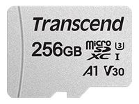 Transcend 300S - Flash-minneskort (adapter inkluderad) - 256 GB - A1 / Video Class V30 / UHS-I U3 / Class10 - microSDXC