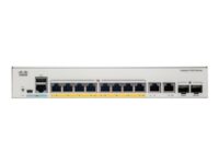 Cisco Catalyst 1000-8P-E-2G-L - Switch - Administrerad - 4 x 10/100/1000 (PoE+) + 4 x 10/100/1000 + 2 x kombinations-Gigabit SFP (upplänk) - rackmonterbar - PoE+ (67 W)