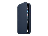 Apple Folio - Vikbart fodral för mobiltelefon - läder - djuphavsblå - för iPhone 11 Pro