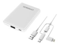 OtterBox Standard Mobile Charging Kit - Strömförsörjningsbank - 5000 mAh - 10.5 Watt - 2.1 A - Apple Fast Charge, FC (USB) - på kabel: Micro-USB, USB, USB-C
