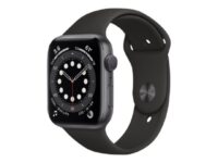 Apple Watch Series 6 (GPS) - rymdgrå aluminium - smart klocka med sportband - svart - 32 GB