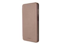 Insmat Exclusive Folio Case - Vikbart fodral för mobiltelefon - polyuretan, termoplastisk polyuretan (TPU) - rosenrosa - för Samsung Galaxy A12