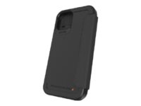 Gear4 Wembley Flip - Vikbart fodral för mobiltelefon - plast, D3O - svart - för Apple iPhone 12, 12 Pro