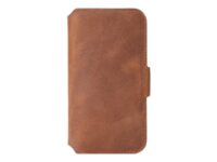 Krusell Sunne PhoneWallet - Vikbart fodral för mobiltelefon - genuint läder - vintage konjak - för Apple iPhone 12 Pro Max