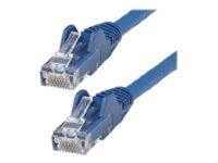 StarTech.com 50cm LSZH CAT6 Ethernet Cable, 10 Gigabit Snagless RJ45 100W PoE Network Patch Cord with Strain Relief, CAT 6 10GbE UTP, Blue, Individually Tested/ETL, Low Smoke Zero Halogen - Category 6 - 24AWG (N6LPATCH50CMBL) - Patch-kabel - RJ-45 (hane) till RJ-45 (hane) - 50 cm - 6 mm - UTP - CAT 6 - hakfri - blå