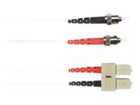 Black Box - Patch-kabel - ST-läge (multi-mode) (hane) till SC-läge (multi-mode) (hane) - 2 m - fiberoptisk - duplex - vit