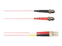 Black Box - Patch-kabel - ST-läge (multi-mode) (hane) till LC multiläge (hane) - 15 m - fiberoptisk - duplex - rosa