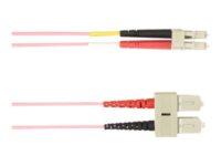 Black Box - Patch-kabel - SC-läge (multi-mode) (hane) till LC multiläge (hane) - 5 m - fiberoptisk - duplex - rosa
