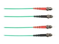 Black Box - Patch-kabel - ST enkelläge (hane) till ST enkelläge (hane) - 3 m - fiberoptisk - duplex - grön