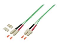 MicroConnect - Nätverkskabel - SC/UPC-multiläge (hane) till SC/UPC-multiläge (hane) - 3 m - 2 mm - fiberoptisk - duplex - 50/125 mikron - OM5 - halogenfri - limegrön