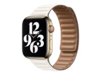 Apple - Läderlänk för smart klocka - 44 mm - storlek M/L - krita - för Watch (42 mm, 44 mm, 45 mm)