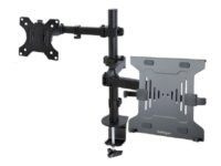 StarTech.com Monitor Arm with VESA Laptop Tray, For a Laptop (4.5kg / 9.9lb) and a Single Display up to 32" (8kg / 17.6lb), Black, Adjustable Desk Laptop Arm Mount, C-clamp/Grommet Mount - VESA Monitor Mount (A2-LAPTOP-DESK-MOUNT) - Monteringssats (anteckningsboksfack, bildskärmsarm, arm för bärbar dator, stång) - för bildskärm/bärbar dator - stål, plast - svart - skärmstorlek: 13"-34" - skrivbord