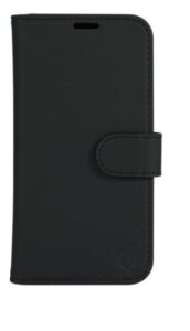 Tolerate - Vikbart fodral för mobiltelefon - bulk - mjukt konstläder - svart - för Apple iPhone 16