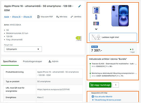 Produktkortet får ny layout 