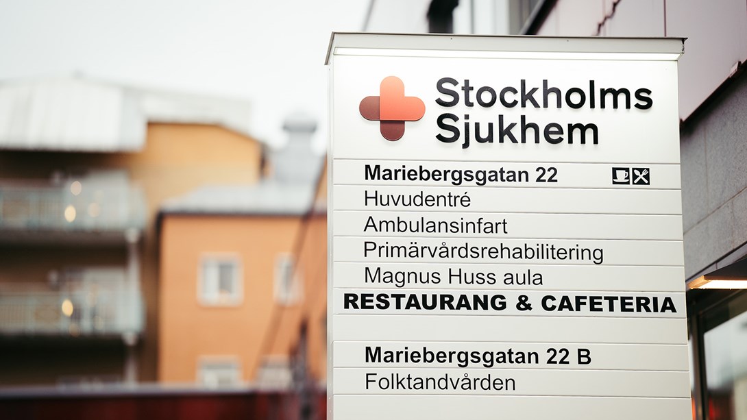 Skylt som visar Stockholms Sjukhem