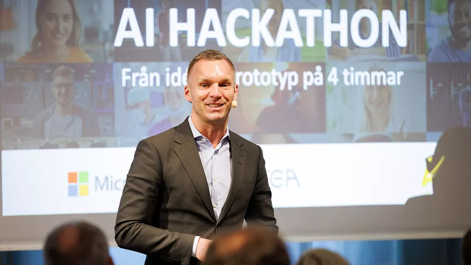 Digitaliseringsminister Erik Slottner på AI Hackaton