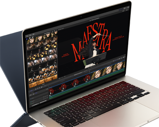 MacBook Air som visar videoredigering för att demonstrera möjligheterna med M4-chippet