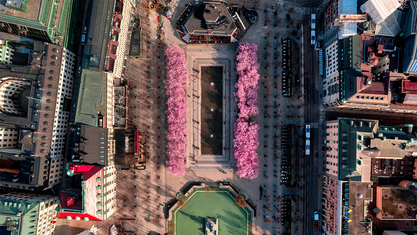 Stad i Sverige uppifrån