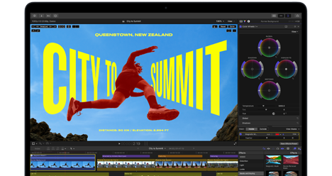 MacBook Air-skärm som visar videoredigering för att demonstrera möjligheterna med M5-chippet